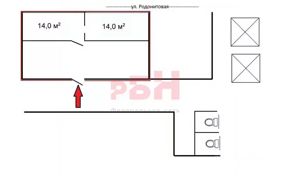 Офис в Свердловская область, Екатеринбург ул. Родонитовая, 18Б (52 м) - Фото 2