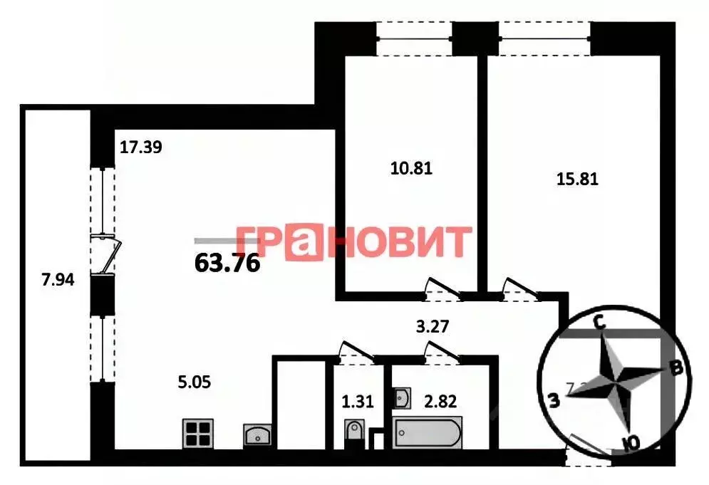 2-к кв. Новосибирская область, Новосибирск Междуреченская ул., 5/3 ... - Фото 1