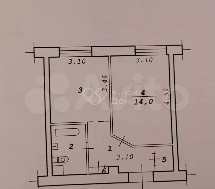1-к. квартира, 37,1 м, 1/5 эт. - Фото 0
