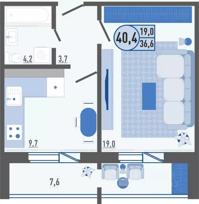 1-к кв. Орловская область, Орел Черепичная ул., 22к3 (40.4 м) - Фото 1