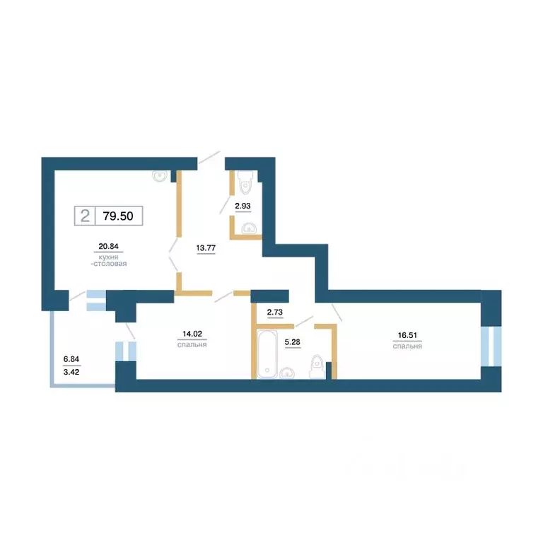 2-к кв. Красноярский край, Красноярск ул. Бограда, 103 (77.6 м) - Фото 1