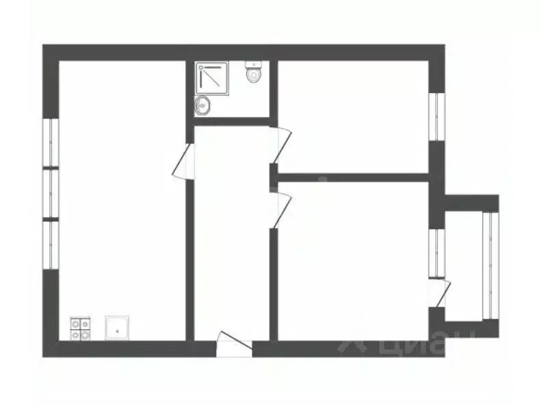 3-к кв. Воронежская область, Поворино ул. 60 лет Октября, 3 (57.0 м) - Фото 2
