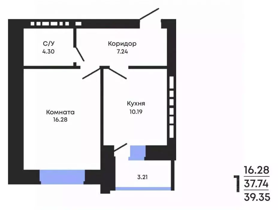 1-к кв. Воронежская область, Воронеж ул. Курчатова, 32 (39.0 м) - Фото 0