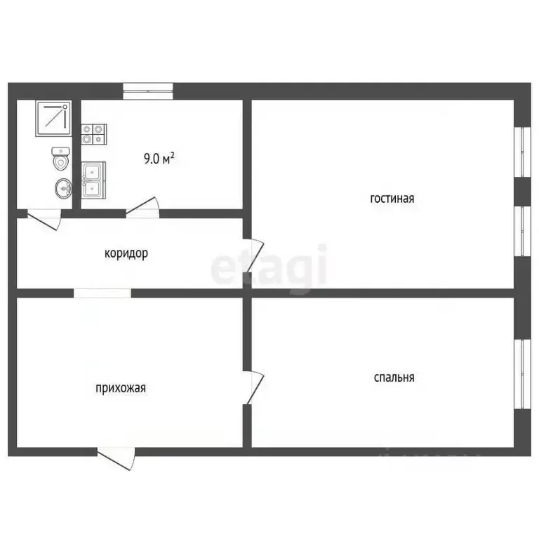 2-к кв. Челябинская область, Коркино ул. 30 лет ВЛКСМ, 7 (50.0 м) - Фото 1