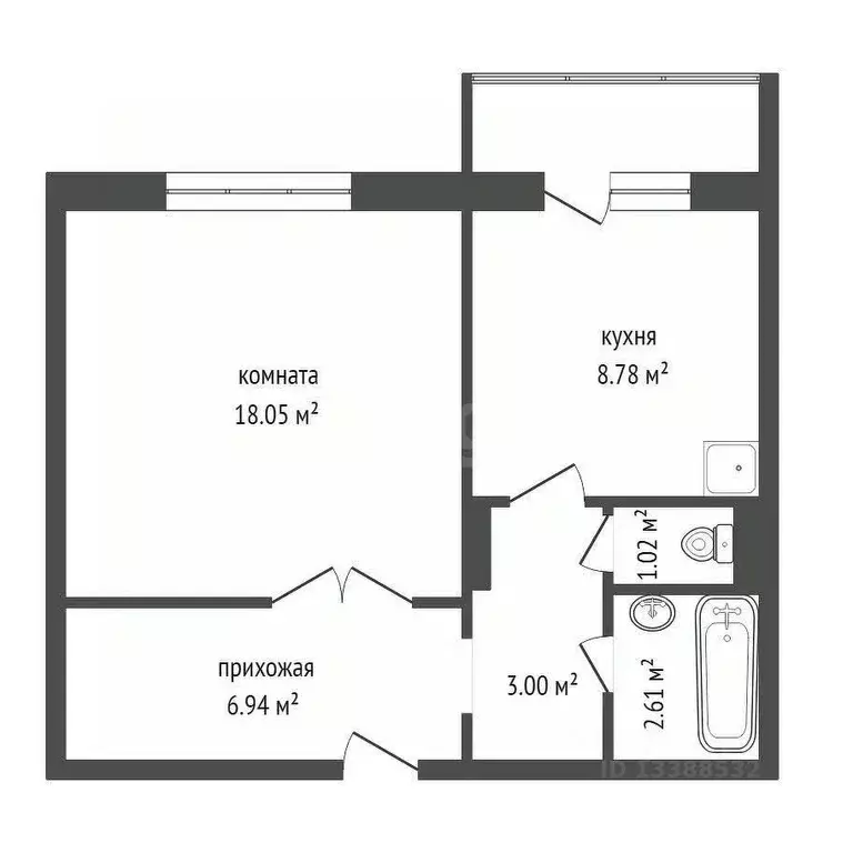 1-к кв. Красноярский край, Красноярск ул. Партизана Железняка, 59 ... - Фото 2