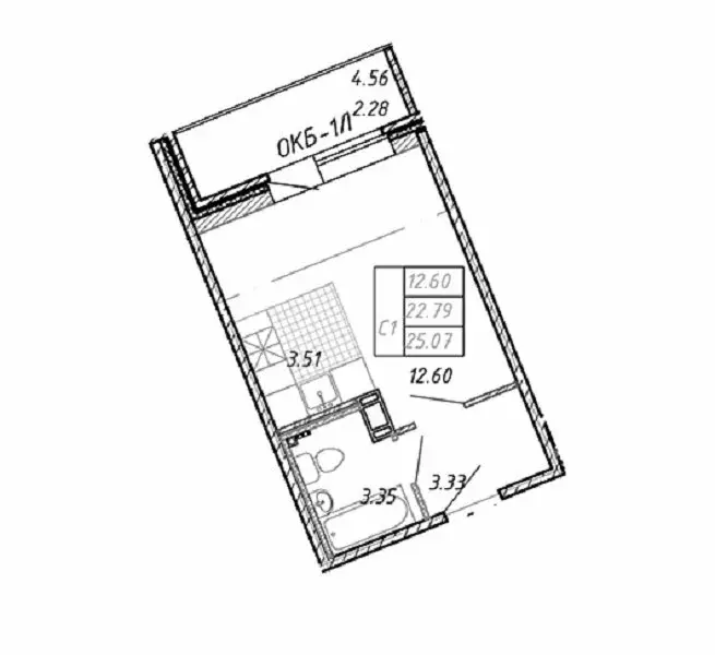 Квартира-студия: деревня Новое Девяткино, Главная улица, 2 (25.07 м) - Фото 1
