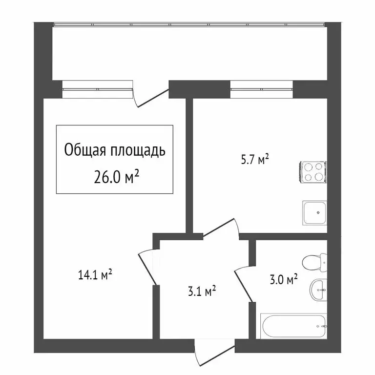 1-комнатная квартира: Новосибирск, улица Титова, 257 (35.7 м) - Фото 0