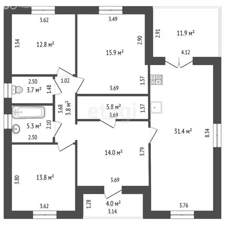 Дом в село Новое Барятино, 8-й Гранатовый переулок (100 м) - Фото 1