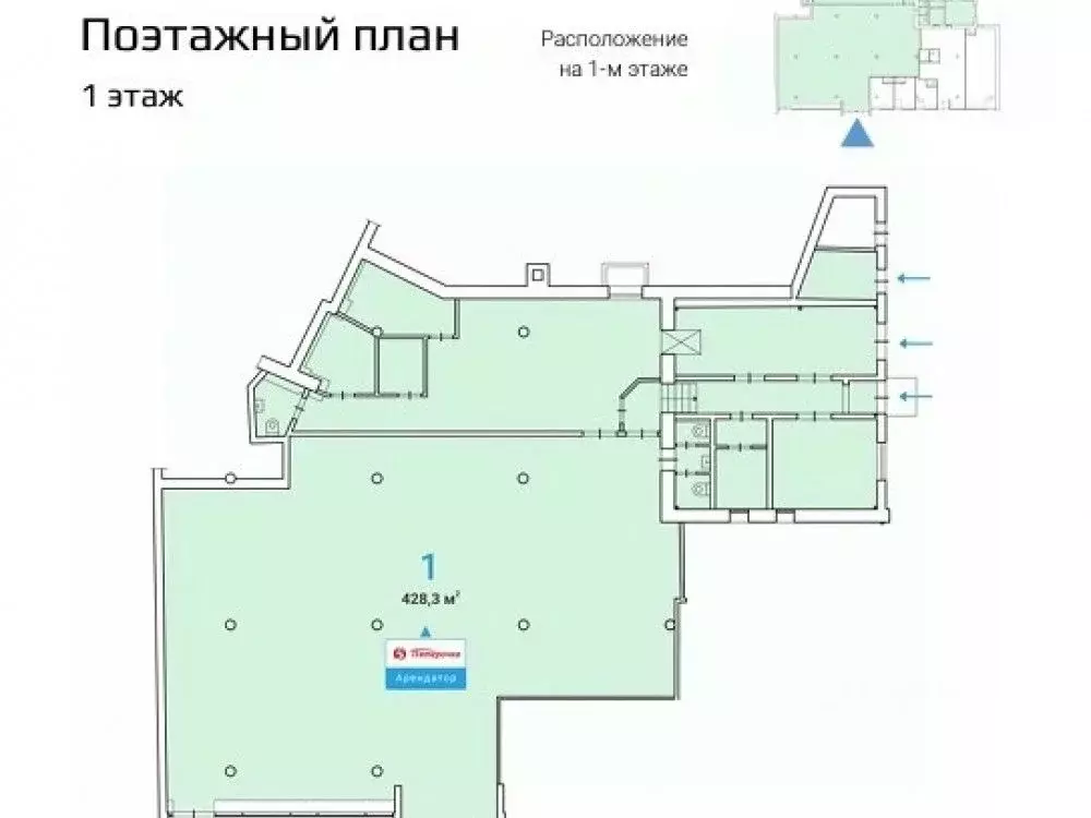 Торговая площадь в Москва Русаковская ул., 25С1 (428 м) - Фото 1