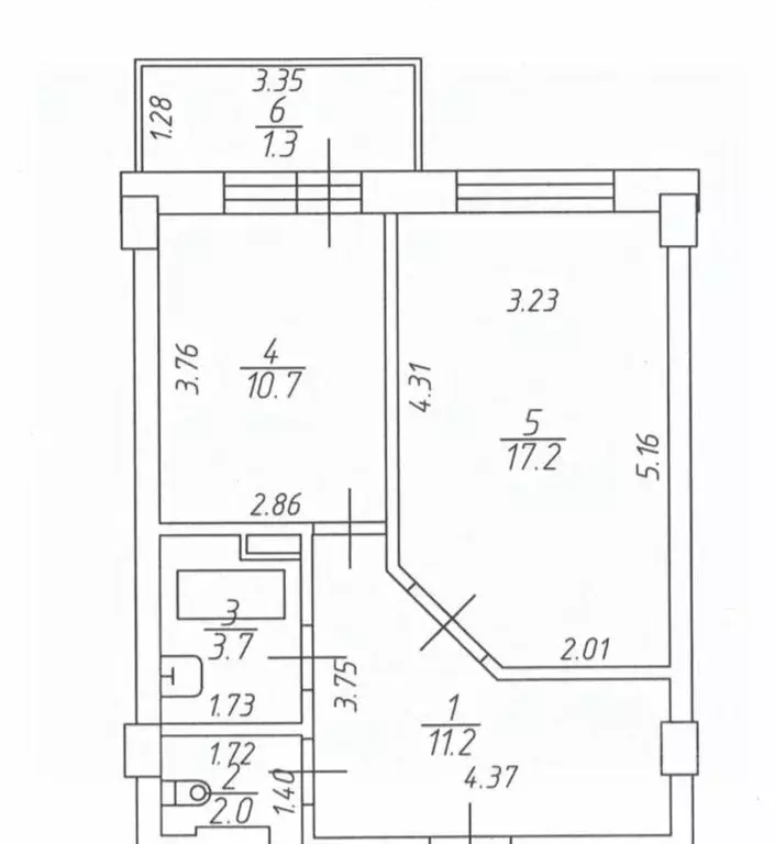 1-к кв. Татарстан, Набережные Челны Сармановский тракт, 17А (46.1 м) - Фото 1