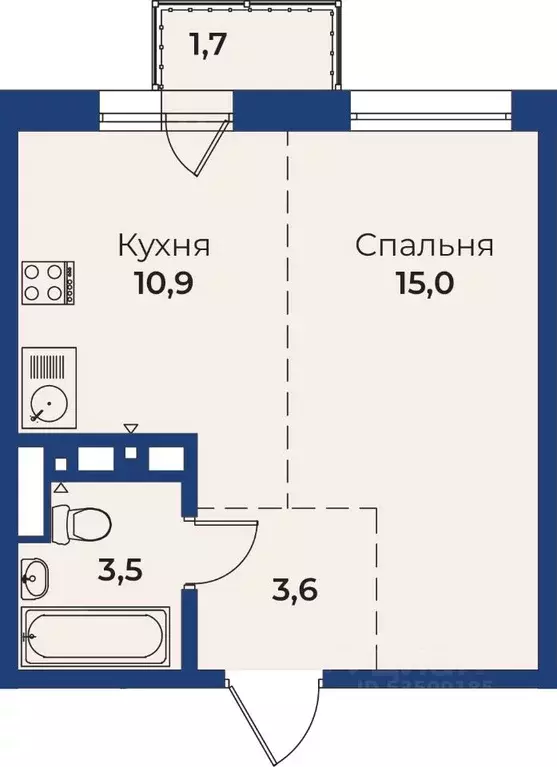 1-к кв. Бурятия, Улан-Удэ Ключевская ул., 90Д (33.51 м) - Фото 1