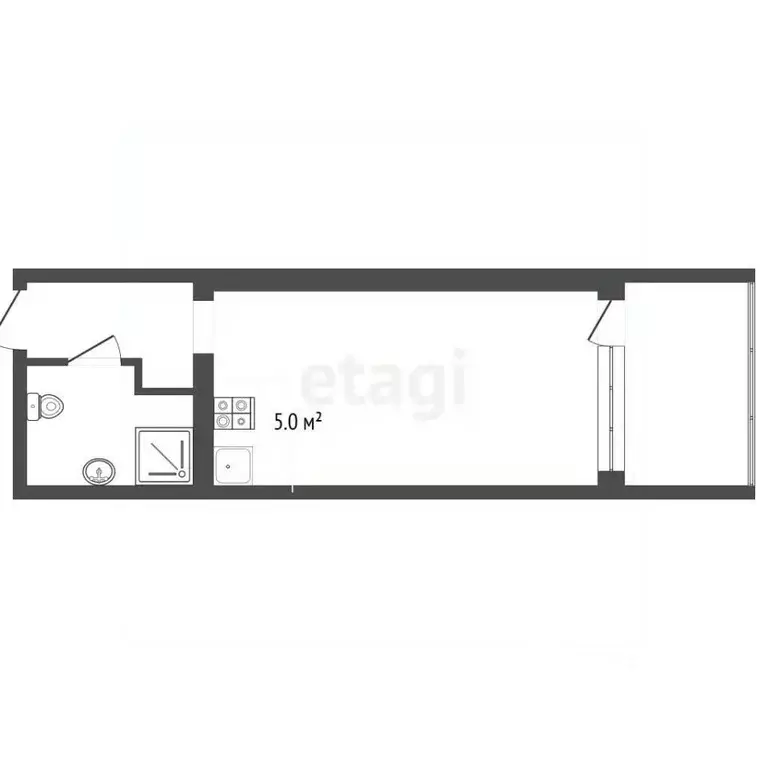 Студия Севастополь ул. Парковая, 7 (25.1 м) - Фото 2