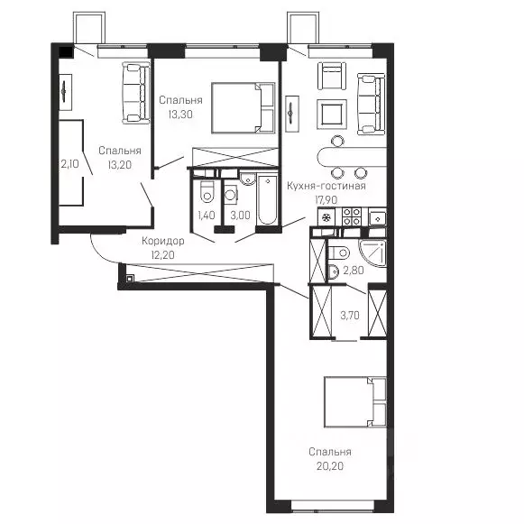 3-к кв. Ярославская область, Ярославский муниципальный округ, пос. ... - Фото 1