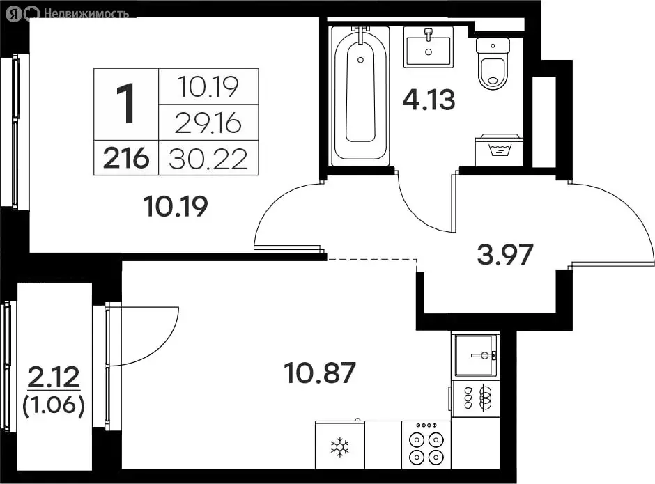 1-комнатная квартира: Владимир (30.22 м) - Фото 0