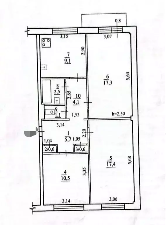 3-к кв. Забайкальский край, Чита ул. Текстильщиков, 9 (69.7 м) - Фото 2