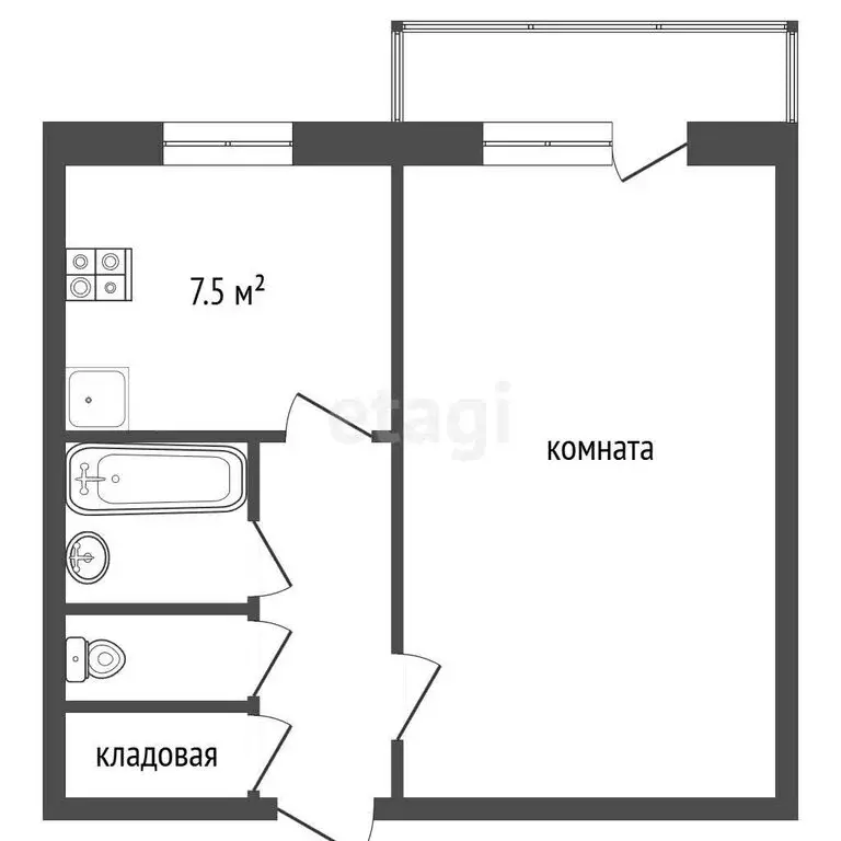 1-комнатная квартира: Рыбинск, проспект Ленина, 160 (29.8 м) - Фото 1
