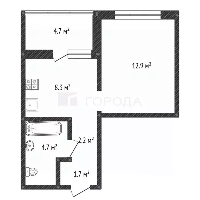 1-к кв. Алтайский край, Барнаул ул. 280-летия Барнаула, 22 (35.0 м) - Фото 2