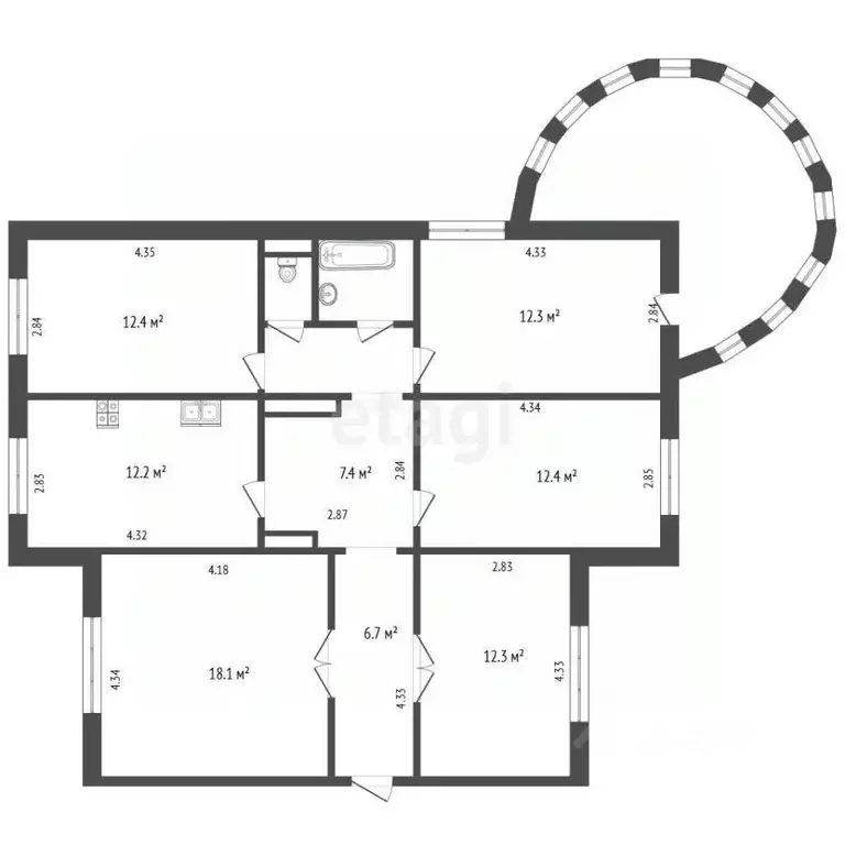 5-к кв. Пермский край, Пермь ул. Толмачева, 17 (113.0 м) - Фото 1