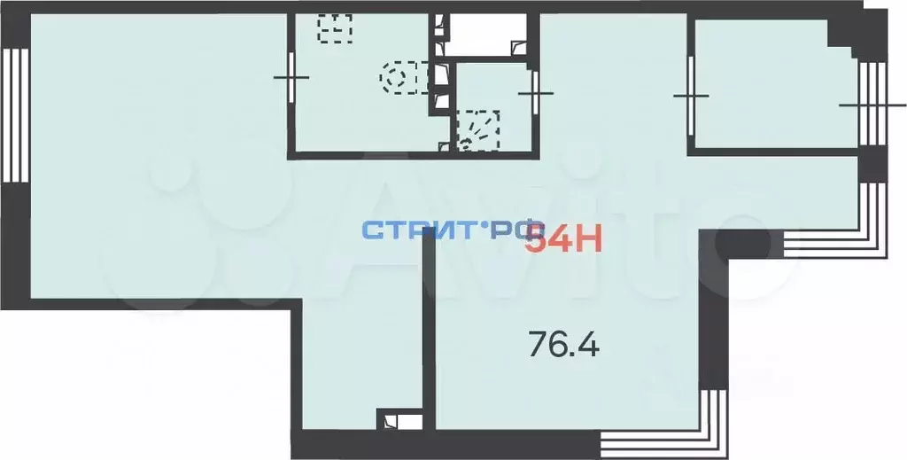 Продажа торговой площади 76.4м - Фото 1