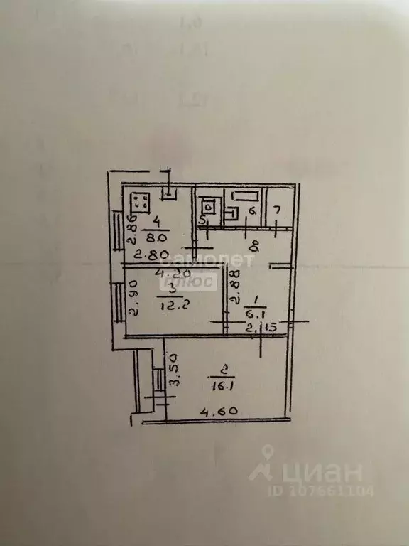 2-к кв. Липецкая область, Липецк ул. Имени Мичурина, 16 (52.0 м) - Фото 2