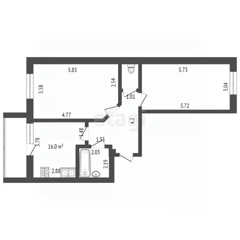 2-к кв. Мордовия, Саранск ул. Кирова, 31 (64.3 м) - Фото 2