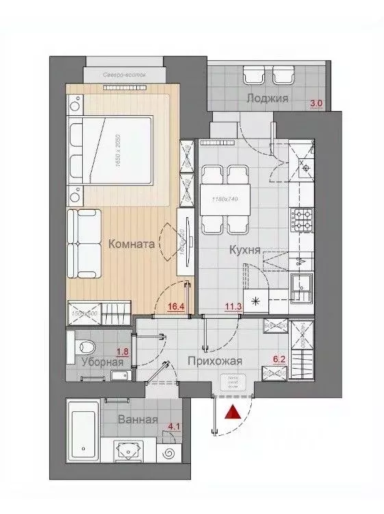 1-к кв. Новгородская область, Великий Новгород Псковская ул., 66 (39.8 ... - Фото 1