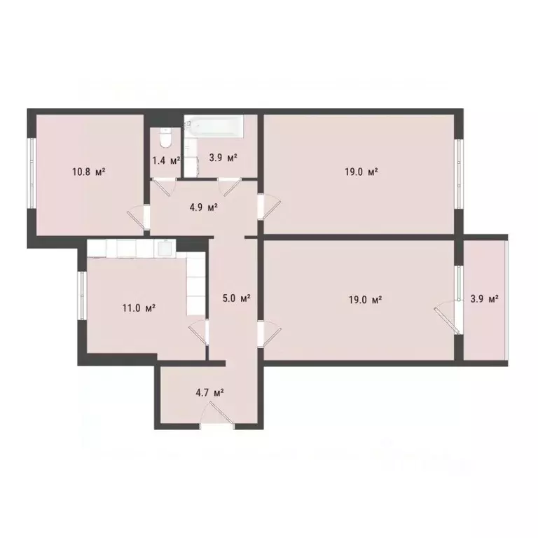 3-к кв. Омская область, Омск Сады Наука мкр, с1 (80.1 м) - Фото 0