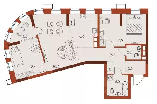 3-к кв. Нижегородская область, Нижний Новгород Ленгородок мкр, Первый ... - Фото 0