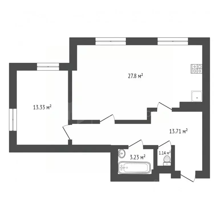 2-к кв. Тюменская область, Тюмень Велижанская ул., 68к1 (59.8 м) - Фото 2