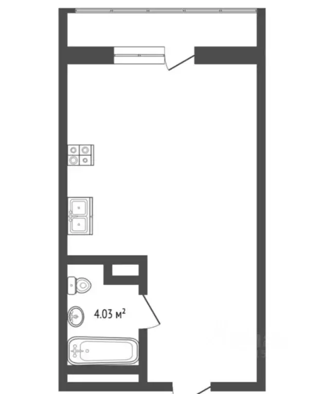 Студия Тюменская область, Тюмень ул. Тимофея Чаркова, 28 (21.0 м) - Фото 1