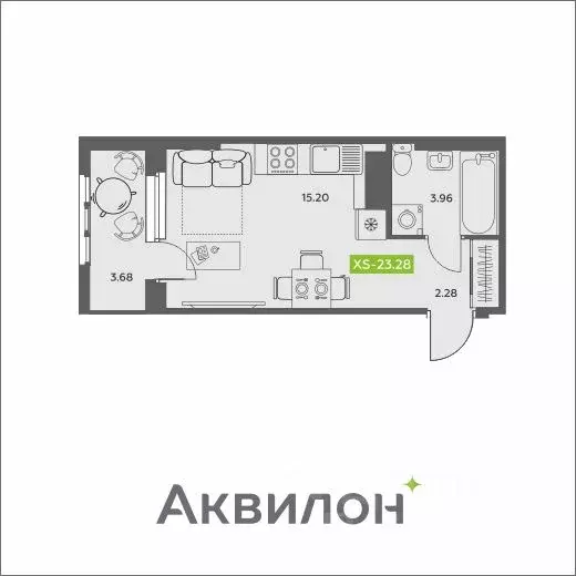 Студия Архангельская область, Архангельск АКвартал жилой комплекс ... - Фото 0