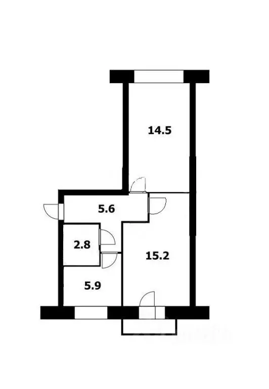 2-к кв. Татарстан, Казань ул. Хайдара Бигичева, 22 (45.2 м) - Фото 1