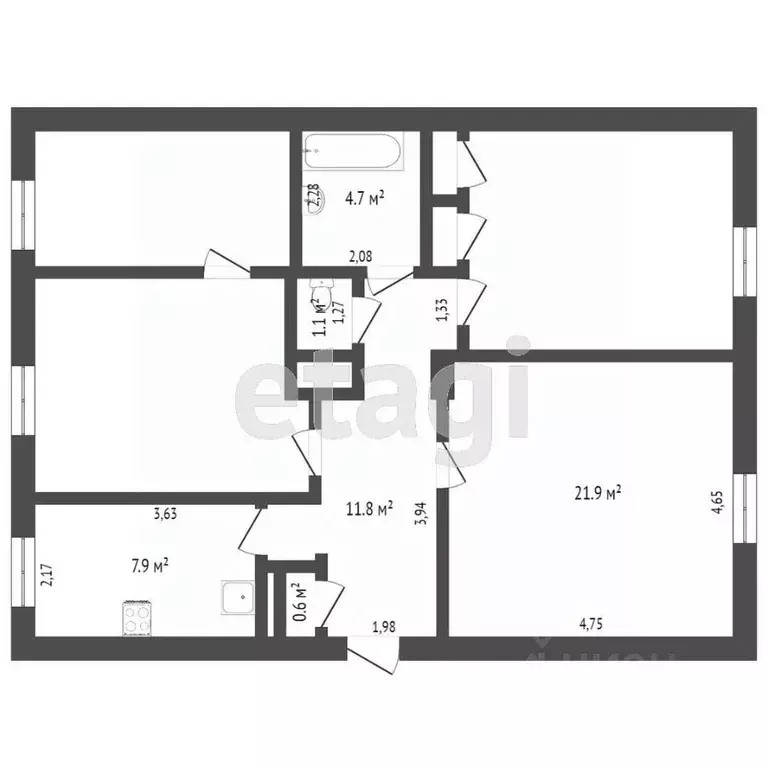 Комната Тверская область, Тверь Свободный пер., 1 (21.9 м) - Фото 2