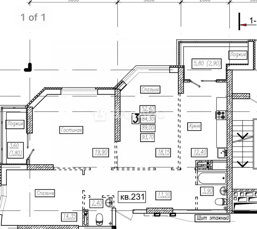 3-к кв. Саратовская область, Балаково Комсомольская ул., 65 (84.3 м) - Фото 1
