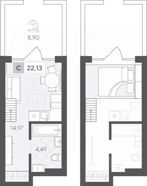 Студия Тюменская область, Тюменский район, д. Падерина ул. Сергея ... - Фото 1