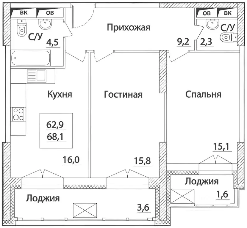 2-к кв. Москва Хорошевское ш., 25Ак3 (70.0 м) - Фото 2