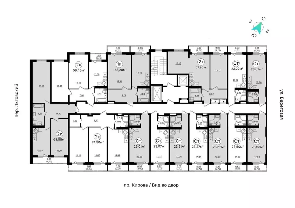 2-комнатная квартира: Самара, Промышленный район (68.47 м) - Фото 2