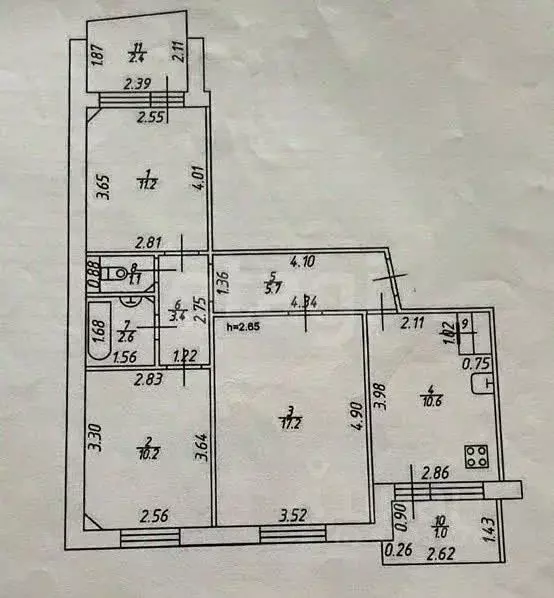3-к кв. Татарстан, Казань ул. Юлиуса Фучика, 100 (62.3 м) - Фото 2