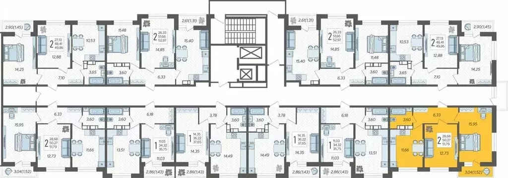 2-комнатная квартира: Краснодар, жилой комплекс Смородина (51.79 м) - Фото 1