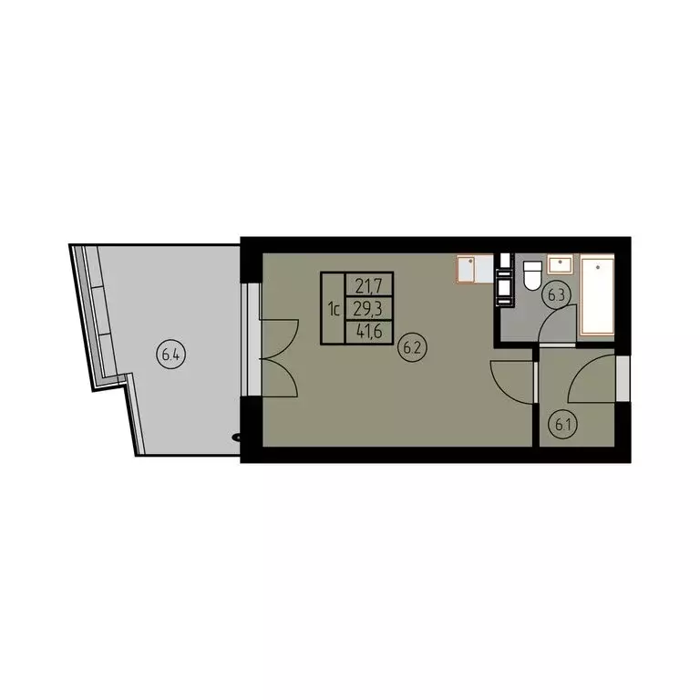 Квартира-студия: Лесное, КА Отрада Resort (41.7 м) - Фото 1