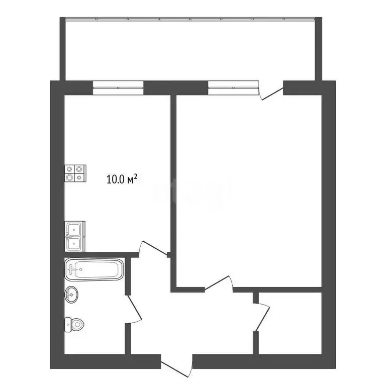 1-комнатная квартира: Тюмень, улица Московский Тракт, 127 (34 м) - Фото 1
