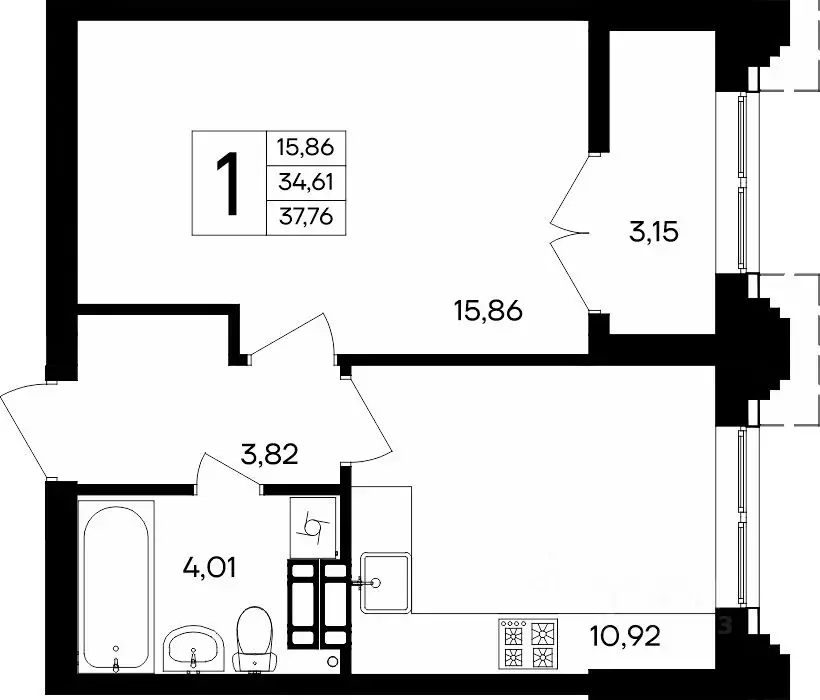 1-к кв. Севастополь Балаклавский муниципальный округ, Семисчастье ... - Фото 1