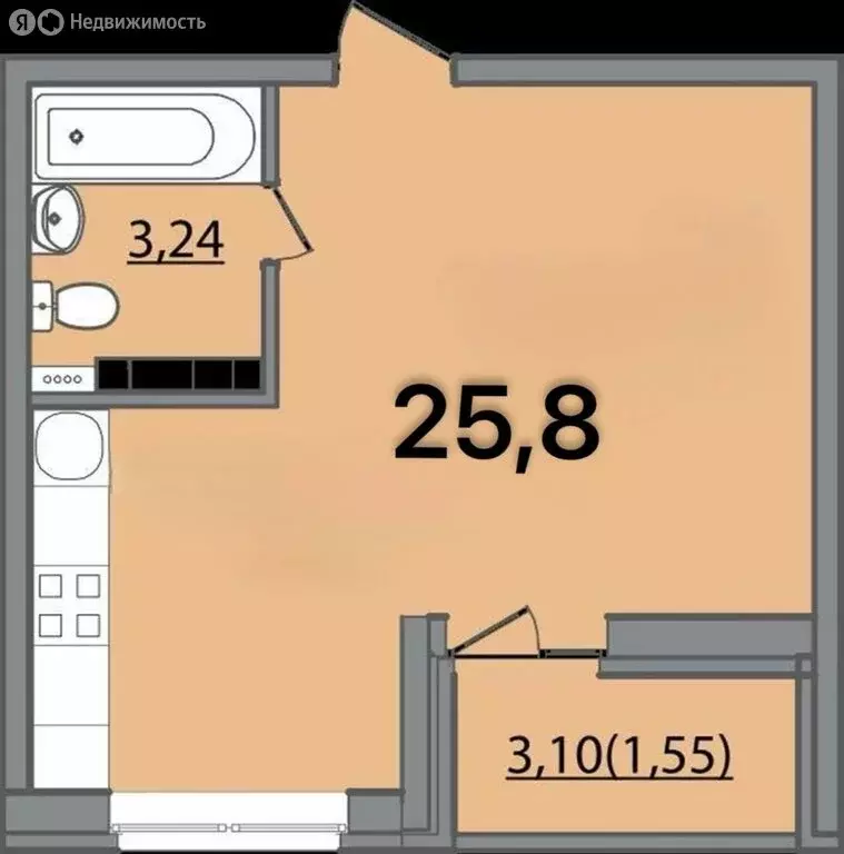 Квартира-студия: Краснодар, Прикубанский внутригородской округ, ... - Фото 1