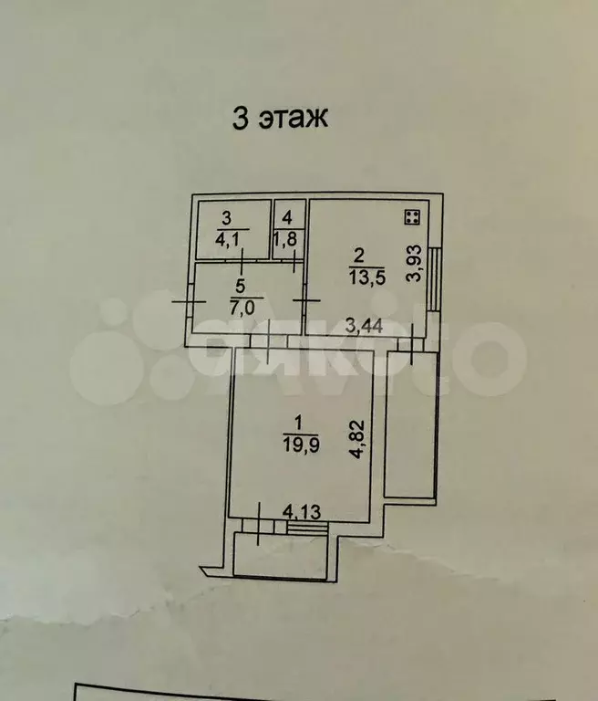 1-к. квартира, 55,2 м, 3/6 эт. - Фото 0