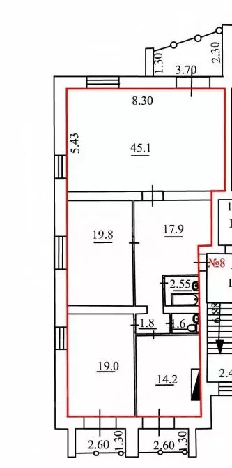 5-к кв. Липецкая область, Липецк ул. С.Ф. Балмочных, 32 (121.4 м) - Фото 1