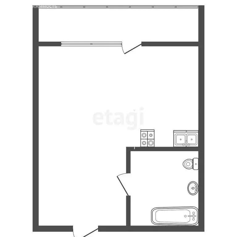 Квартира-студия: Тюмень, микрорайон ДОК, Воронинская улица, 43 (23.1 ... - Фото 1