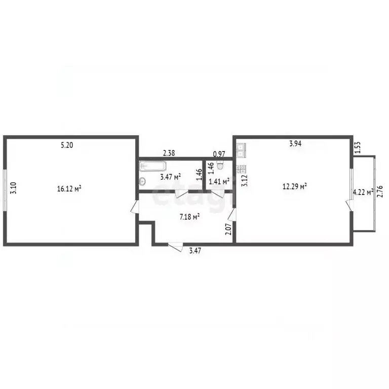 1-к кв. Ленинградская область, Всеволожский район, пос. Бугры бул. ... - Фото 2