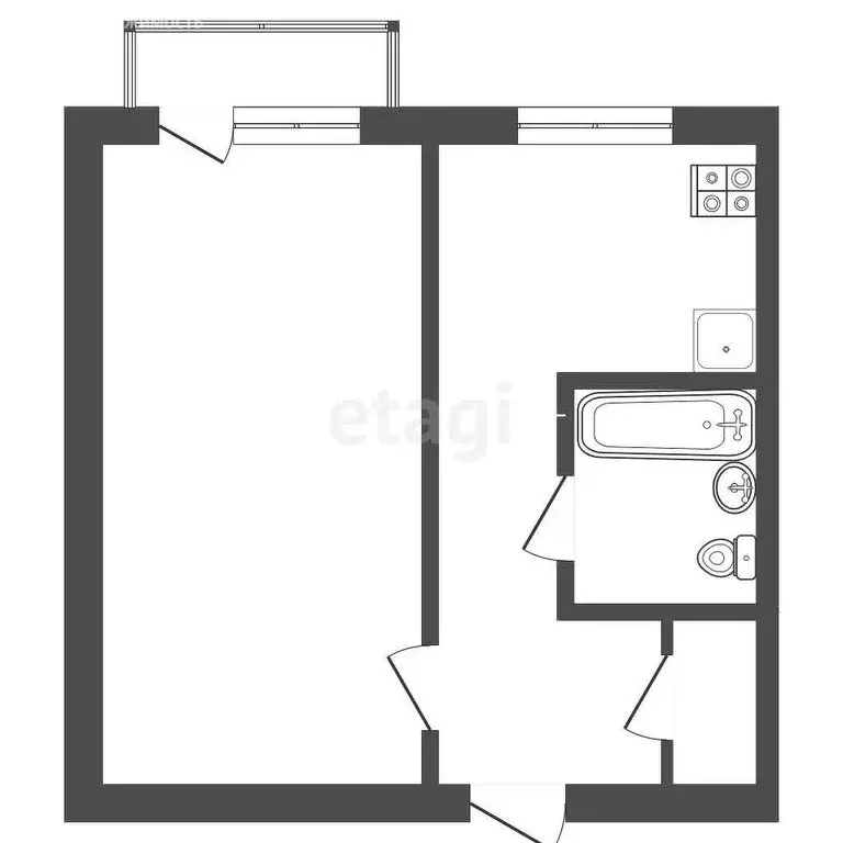 1-комнатная квартира: Верхняя Салда, улица 25 Октября, 8 (30 м) - Фото 0