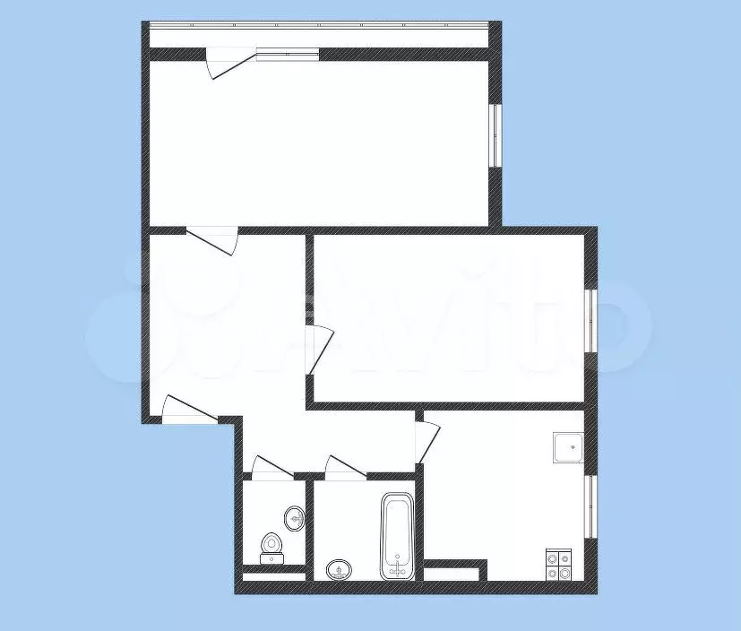 2-к. квартира, 48,6 м, 5/9 эт. - Фото 0