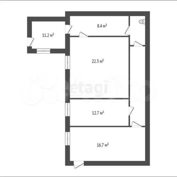 4-к. квартира, 81,7 м, 5/5 эт. - Фото 0